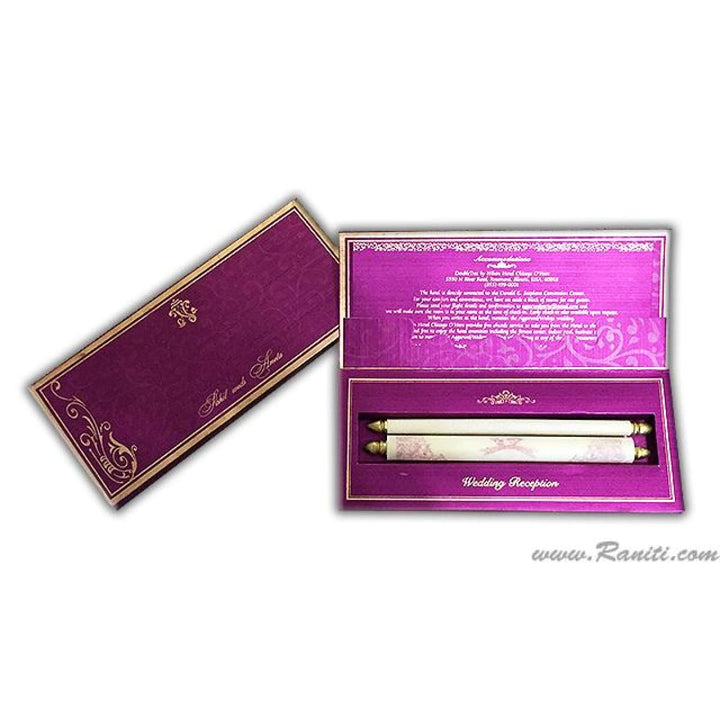 Paris Theme Royal Custom Box Scroll Invitation Card AMSC-45 freeshipping - Raniti LLC - Custom Invitations & Stationery