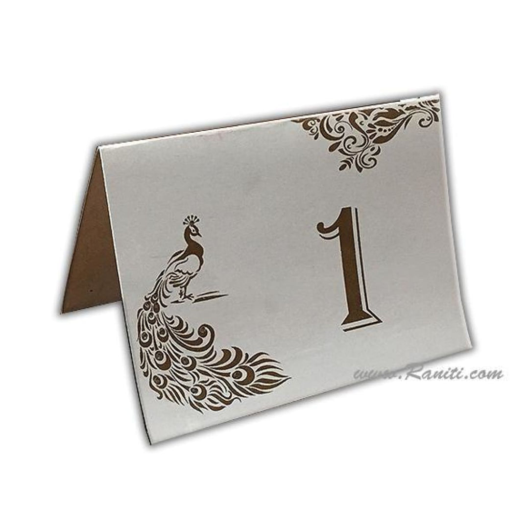 Peacock Theme Custom Table Numbers | Wedding Table Numbers AMTC-12 freeshipping - Raniti LLC - Custom Invitations & Stationery