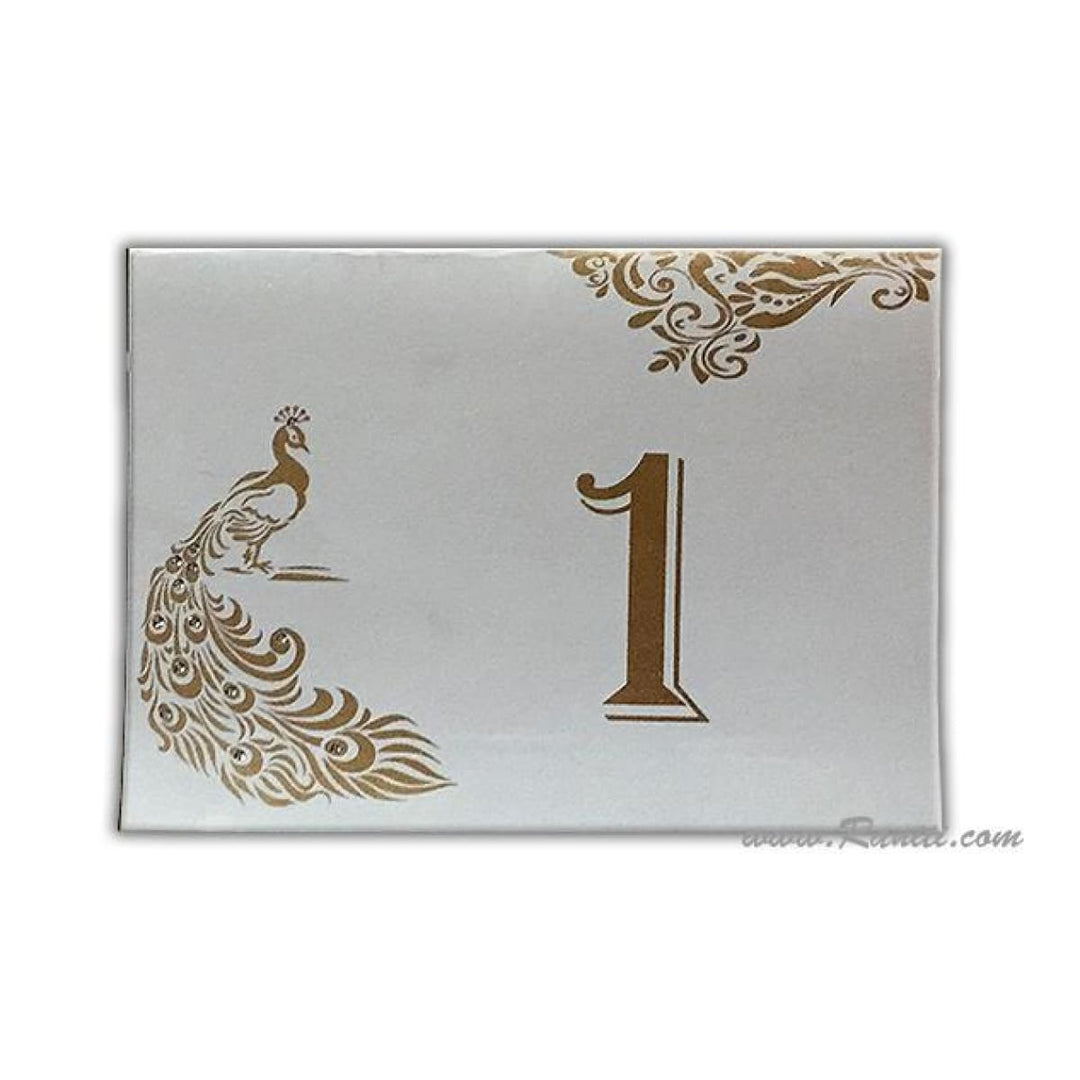 Peacock Theme Custom Table Numbers | Wedding Table Numbers AMTC-12 freeshipping - Raniti LLC - Custom Invitations & Stationery