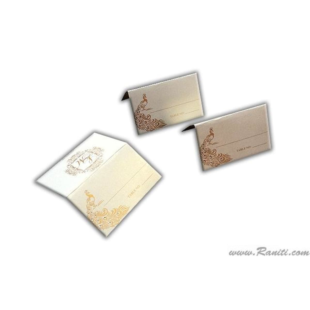 Peacock Theme Tented Place Escort Card Custom | Wedding Place Cards | Seating Name Cards for Receptions, Parties, Events AMPC-12 freeshipping - Raniti LLC - Custom Invitations & Stationery