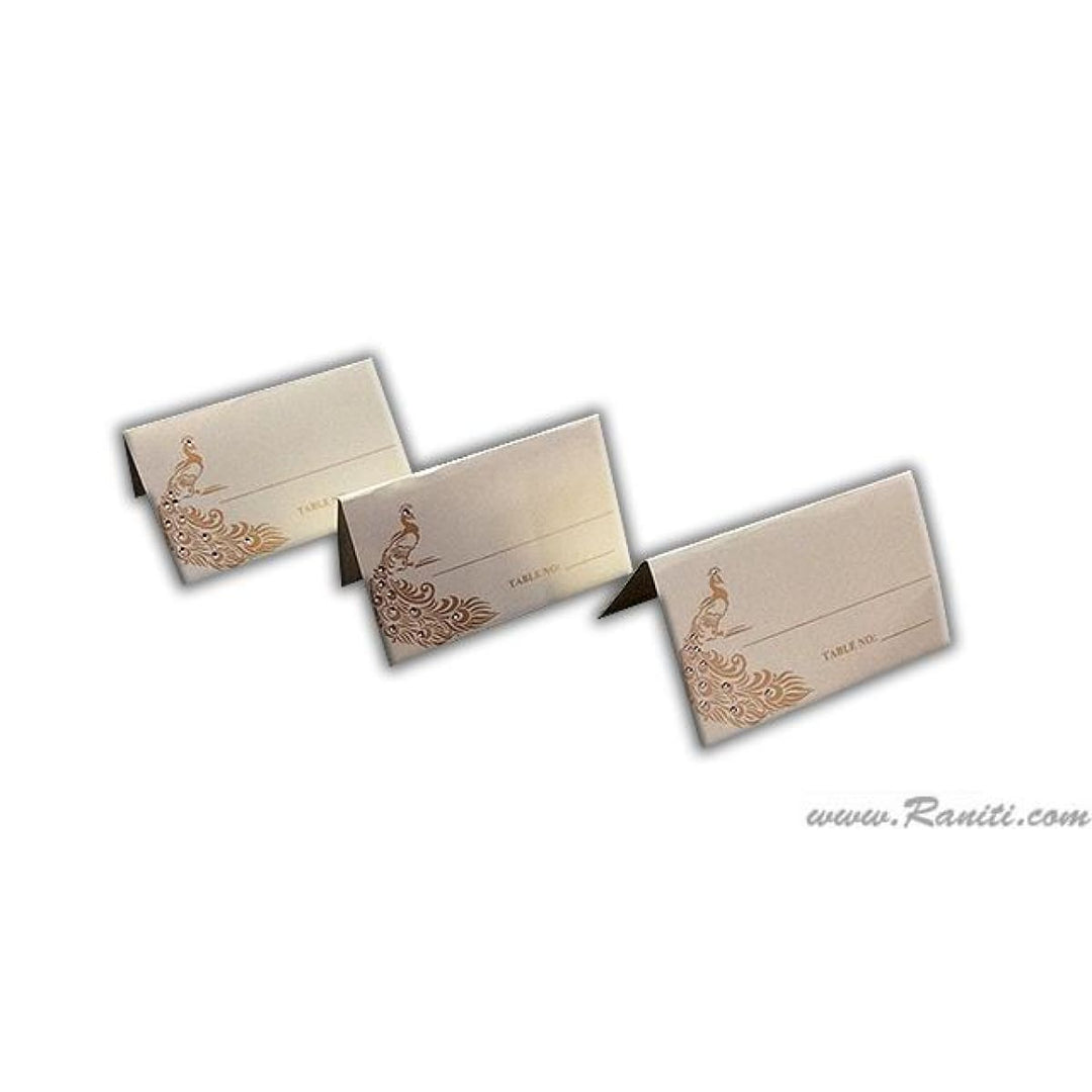 Peacock Theme Tented Place Escort Card Custom | Wedding Place Cards | Seating Name Cards for Receptions, Parties, Events AMPC-12 freeshipping - Raniti LLC - Custom Invitations & Stationery