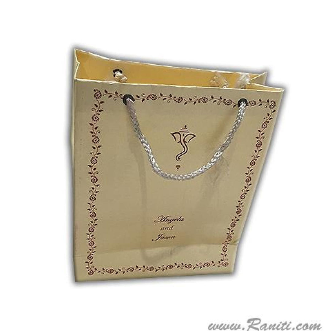 Pearl Custom Personalized Paper Gift Bag - Custom Wedding Guest Welcome Gift bags AMGB-6 freeshipping - Raniti LLC - Custom Invitations & Stationery