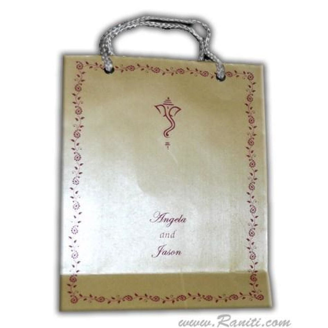 Pearl Custom Personalized Paper Gift Bag - Custom Wedding Guest Welcome Gift bags AMGB-6 freeshipping - Raniti LLC - Custom Invitations & Stationery