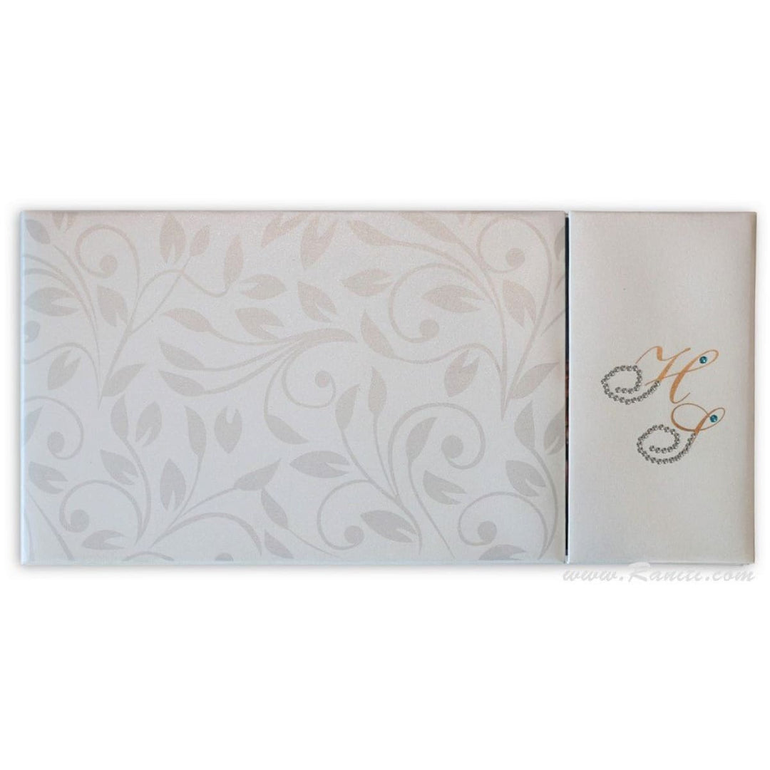 Pearl White Custom Invitation Heavy Back side Gatefold with Multiple Inserts | Luxury Custom Invitation Card in Pearl and Golden AMH-94 freeshipping - Raniti LLC - Custom Invitations & Stationery