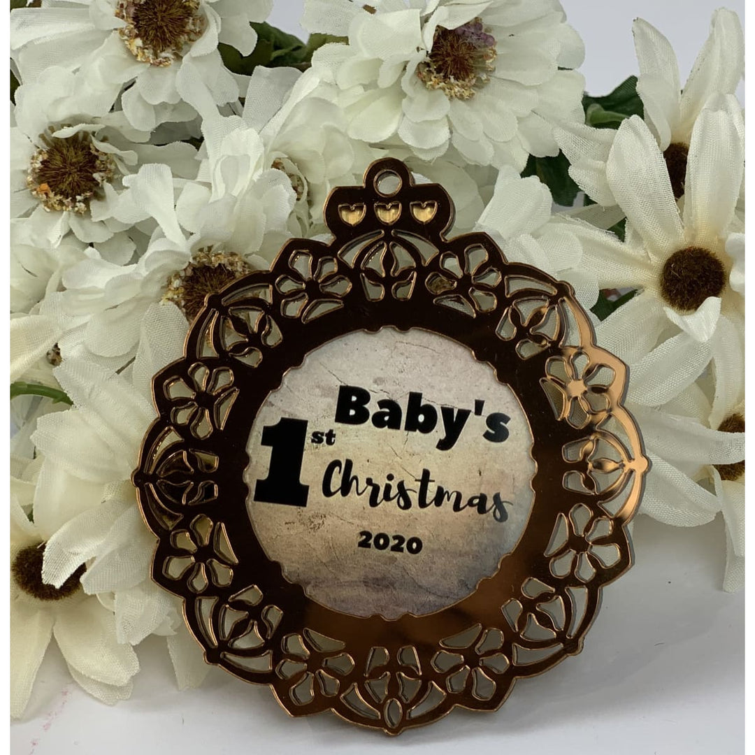 Personalized Photo Ornament -Baby's First Christmas Ornament - Personalized First Christmas Baby Ornament  L3Copper freeshipping - Raniti LLC - Custom Invitations & Stationery