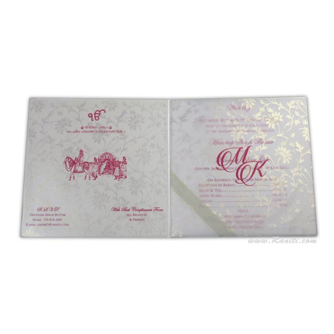 Princess Theme Foil Print Carriage Design Custom Invitation Card with Multiple Inserts | Princess Theme Bride Wedding Custom Invitation Card AM-329 freeshipping - Raniti LLC - Custom Invitations & Stationery