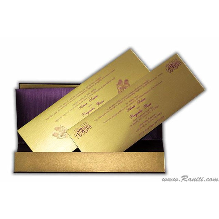 Purple and Gold Rectangle Custom Invitation Card with Cascading Multiple Inserts and Rhinestones AM-125 freeshipping - Raniti LLC - Custom Invitations & Stationery