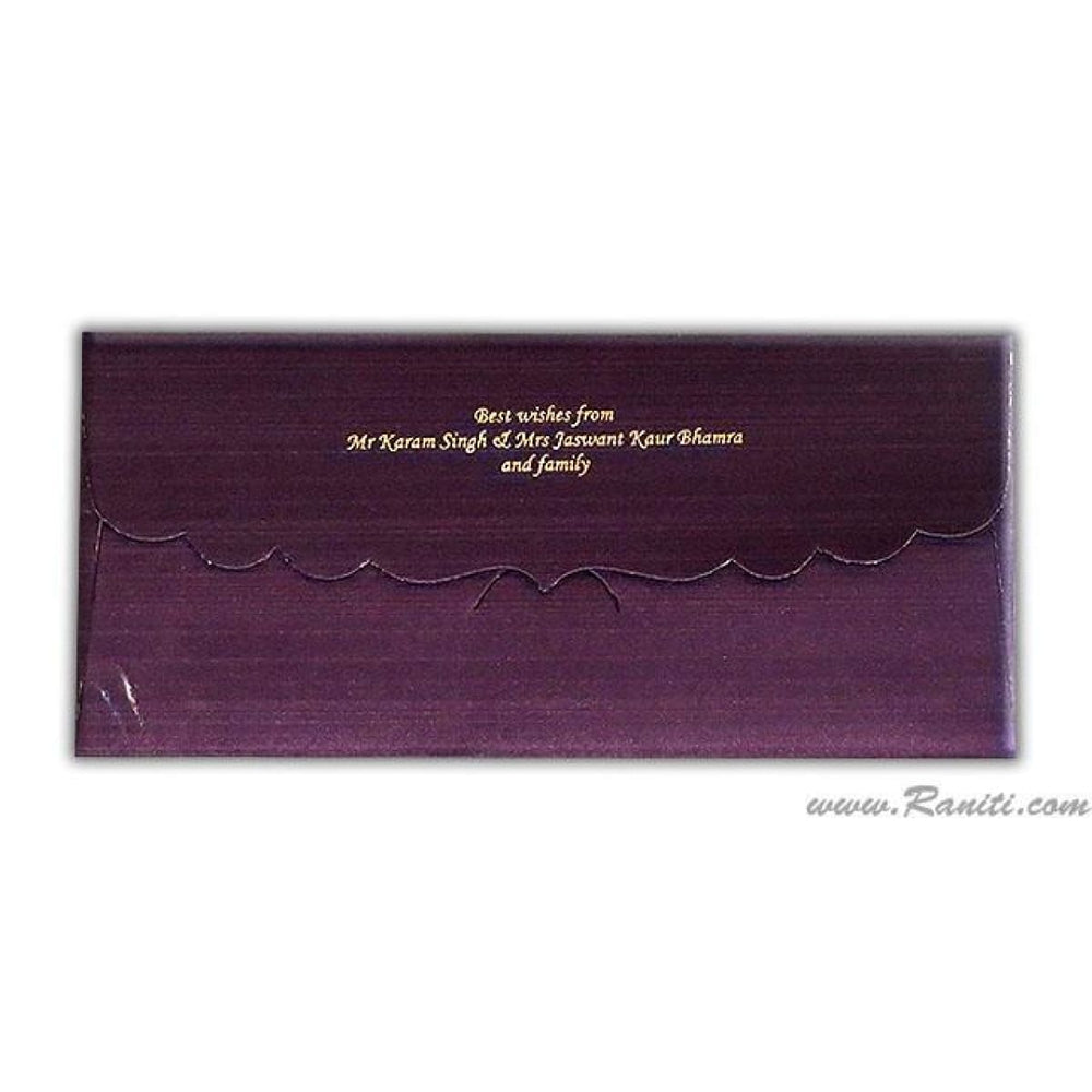 Purple Gold Custom Personalized Money Gift Check Envelope AME-51 freeshipping - Raniti LLC - Custom Invitations & Stationery