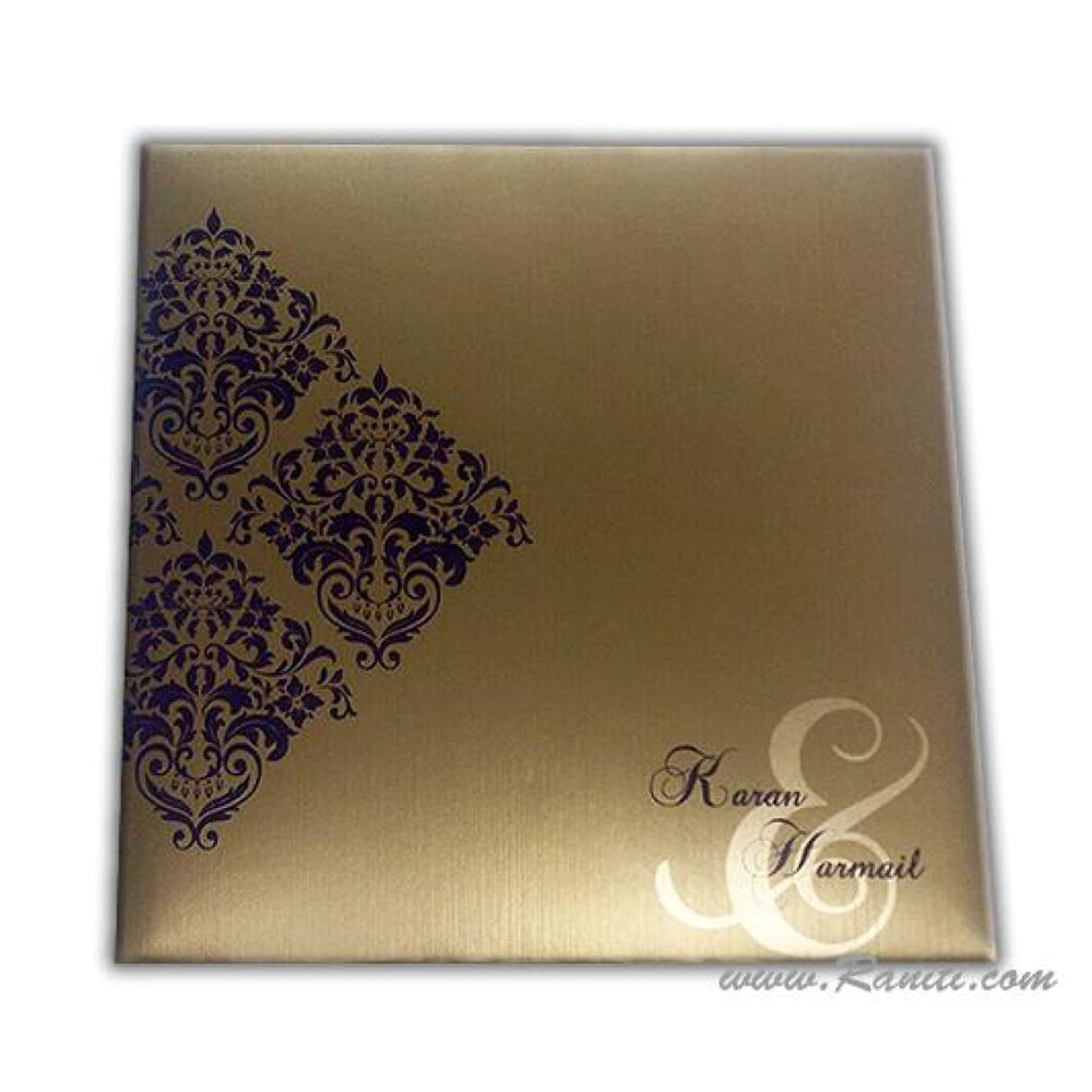 Purple Square Custom Wedding Invitation Card with Multiple Inserts and Rhinestones | Custom Square Invitation with Multiple Inserts and Rhinestones AM-171 freeshipping - Raniti LLC - Custom Invitations & Stationery