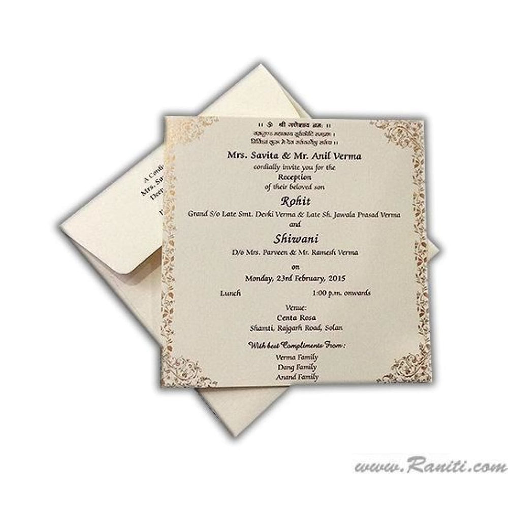 Reception Custom Square Invitation Card AMSO-253 freeshipping - Raniti LLC - Custom Invitations & Stationery