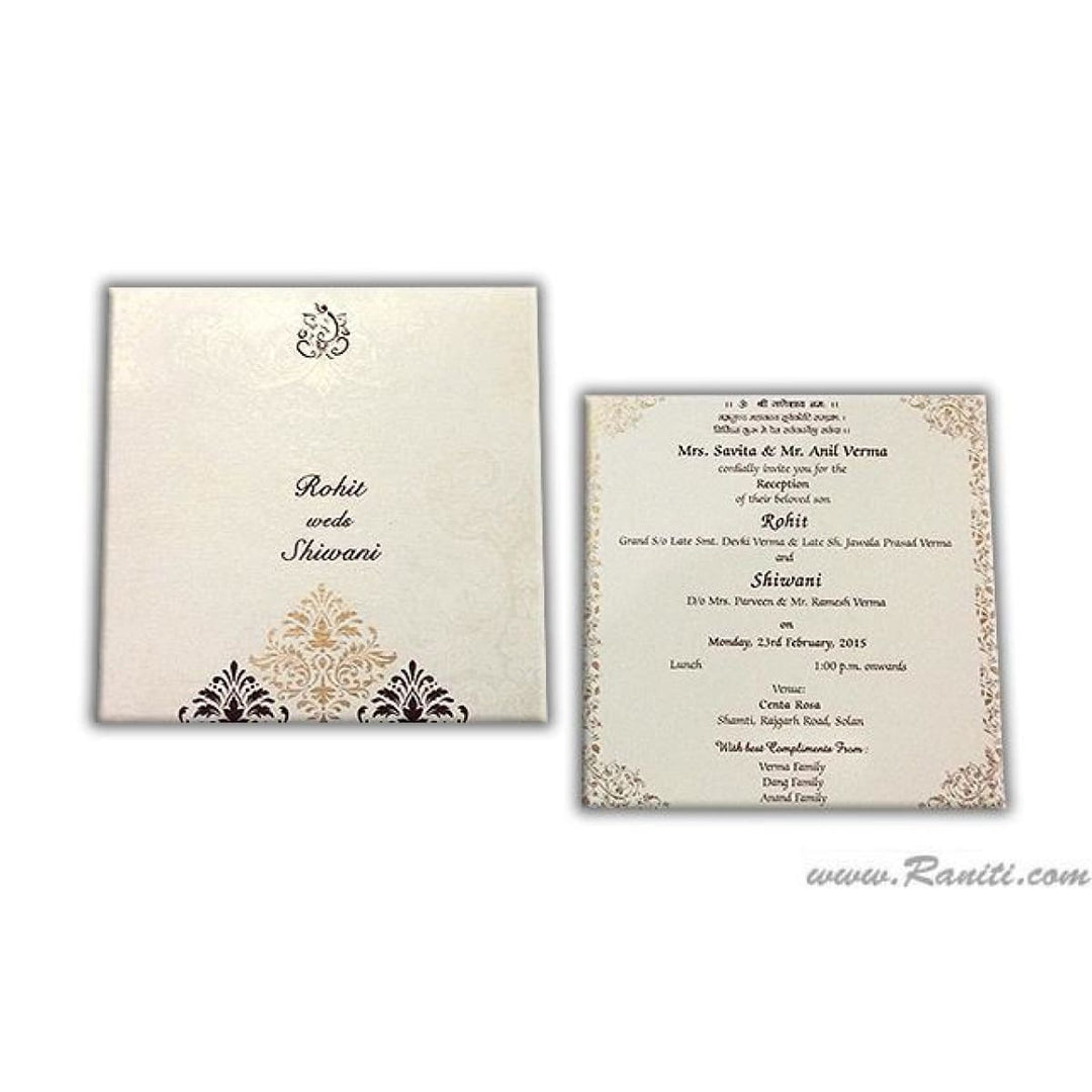 Reception Custom Square Invitation Card AMSO-253 freeshipping - Raniti LLC - Custom Invitations & Stationery