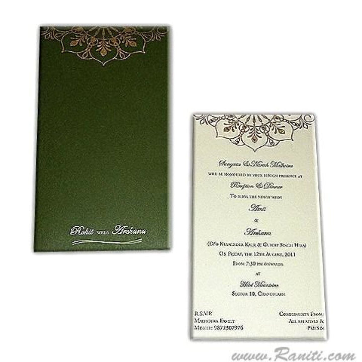 Reception Dinner Custom Invitation card with Rhinestones | Registry Marriage | Wedding Custom Reception Invitation Card AMSO-37 freeshipping - Raniti LLC - Custom Invitations & Stationery