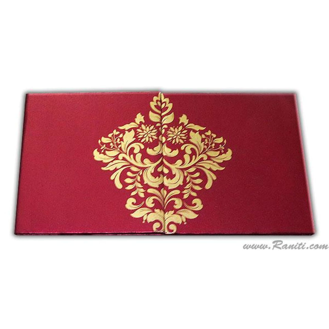 Red Classic Hard Cover Gatefold Custom  Invitation Card with Multiple Inserts AMH-64 freeshipping - Raniti LLC - Custom Invitations & Stationery