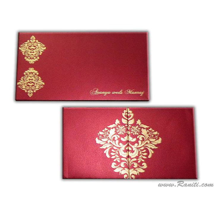 Red Classic Hard Cover Gatefold Custom  Invitation Card with Multiple Inserts AMH-64 freeshipping - Raniti LLC - Custom Invitations & Stationery