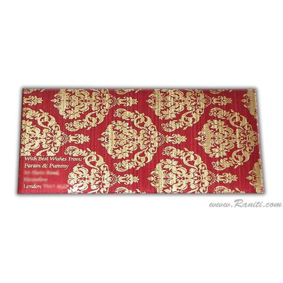 Red Gold Personalized and Custom Money Gift Check Envelopes AME-45 freeshipping - Raniti LLC - Custom Invitations & Stationery