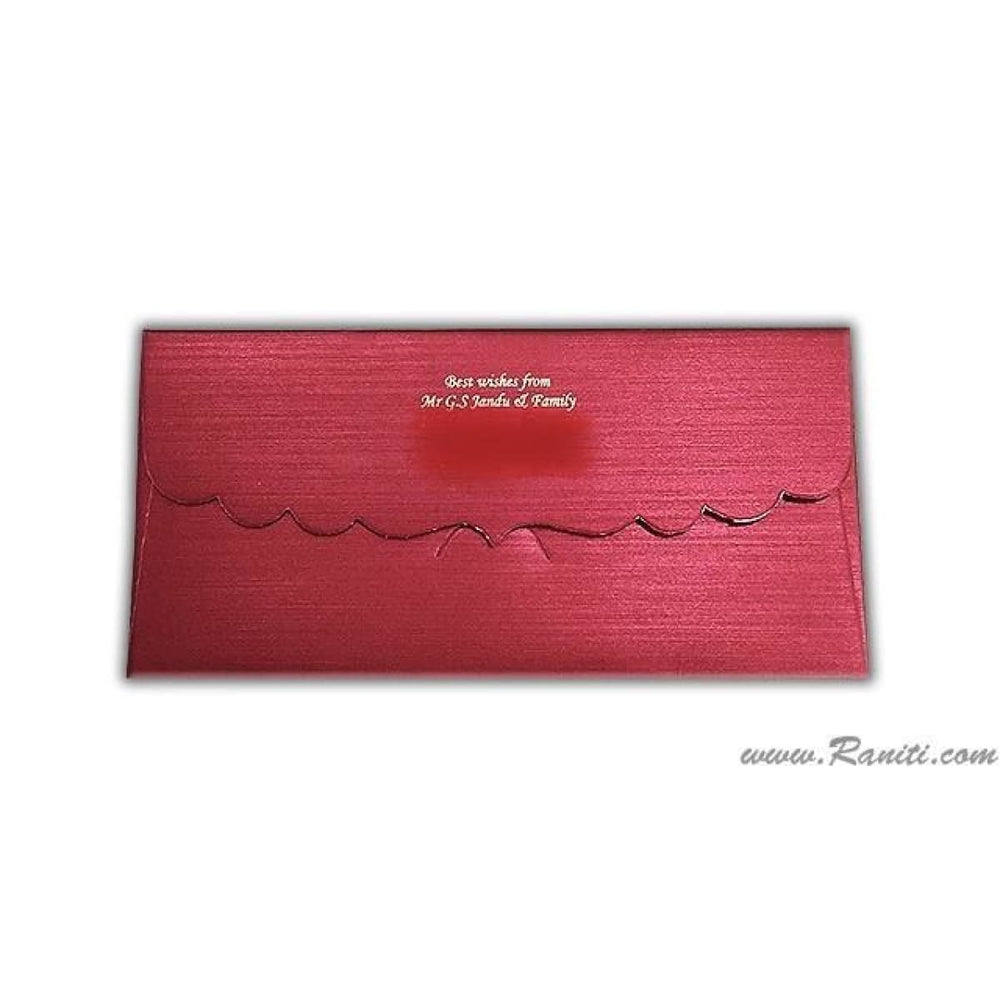 Red Personalized and Custom Money Gift Check Envelopes with Gold Print AME-49 freeshipping - Raniti LLC - Custom Invitations & Stationery