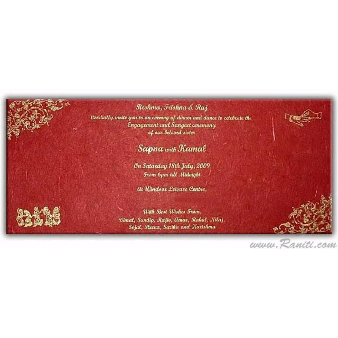 Red Royal Custom Box Scroll Wedding Invitation Card AMSC-32 freeshipping - Raniti LLC - Custom Invitations & Stationery