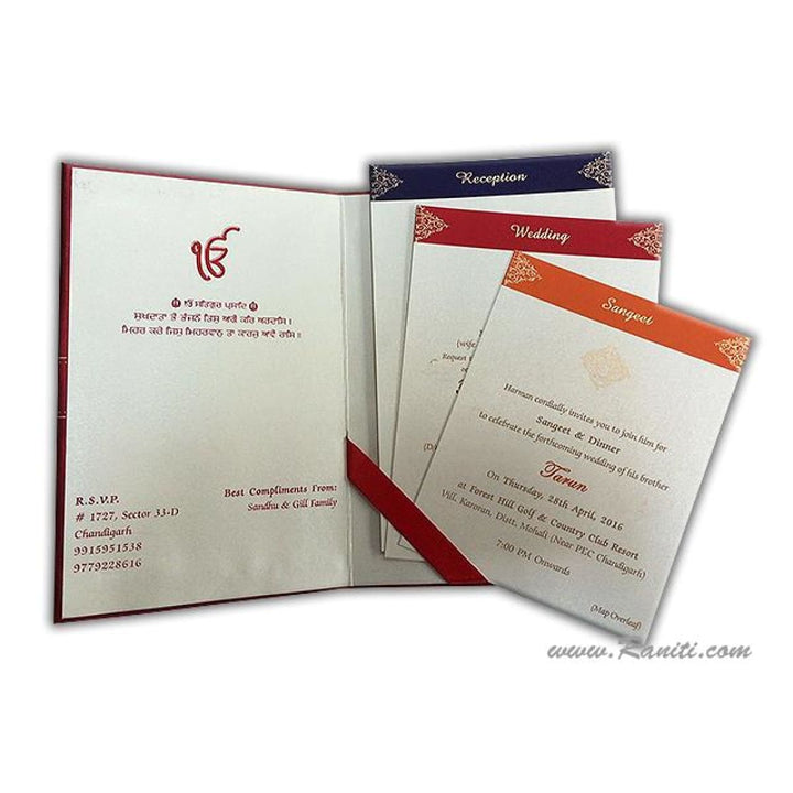 Red Satin Fabric Hard Cover Custom Wedding Invitation Card | Custom Red Satin Invitation Card with Multiple Inserts AMH-167 freeshipping - Raniti LLC - Custom Invitations & Stationery