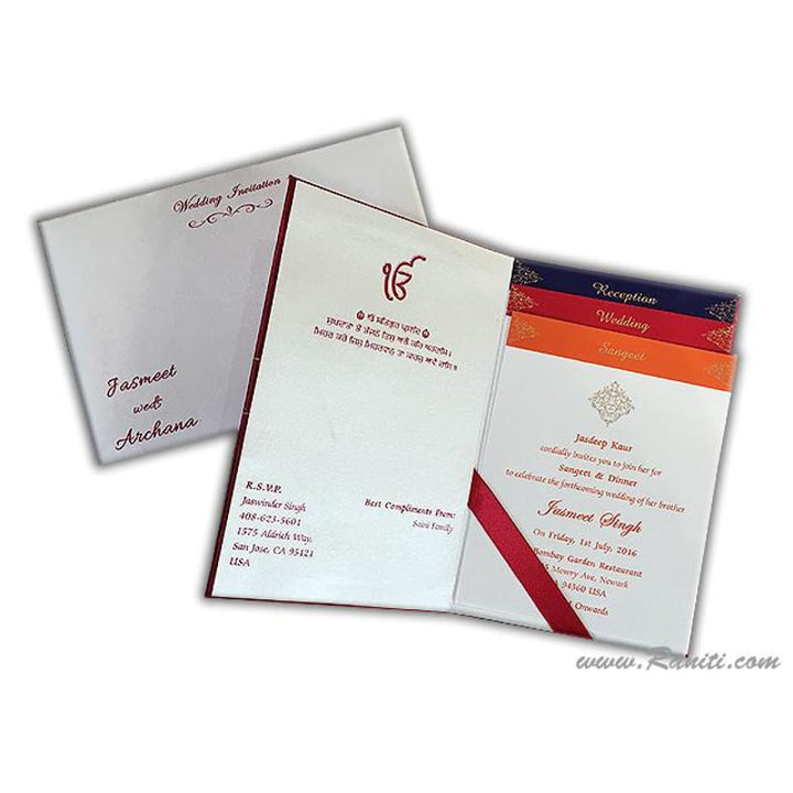 Red Satin Fabric Hard Cover Custom Wedding Invitation Card | Custom Red Satin Invitation Card with Multiple Inserts AMH-167 freeshipping - Raniti LLC - Custom Invitations & Stationery