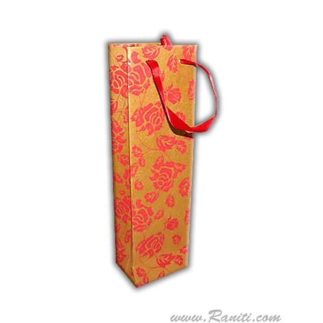 Roses Design Custom Wine Bottle Gift Bag | Personalized Wine Bottle Bag | Paper Bag For Wine | AMWB-5 freeshipping - Raniti LLC - Custom Invitations & Stationery