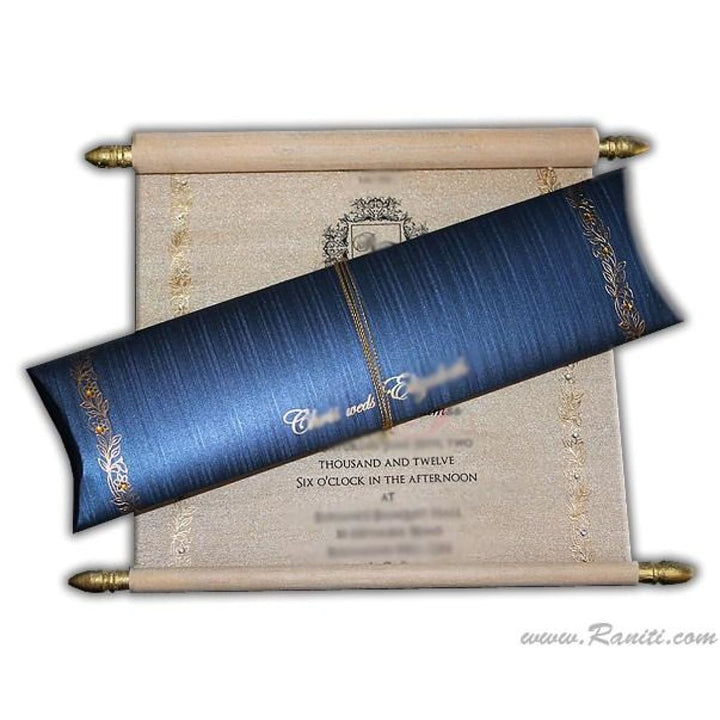 Royal Scroll Wedding Custom Invitation AMSC-14 freeshipping - Raniti LLC - Custom Invitations & Stationery