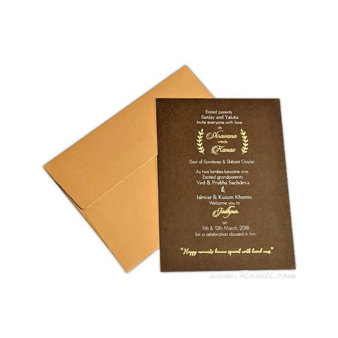 Rustic Wedding Invitation | Registry Marriage Invitation | Interfaith Wedding Custom Invitation Card AMSO-283 freeshipping - Raniti LLC - Custom Invitations & Stationery