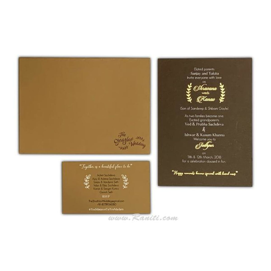 Rustic Wedding Invitation | Registry Marriage Invitation | Interfaith Wedding Custom Invitation Card AMSO-283 freeshipping - Raniti LLC - Custom Invitations & Stationery