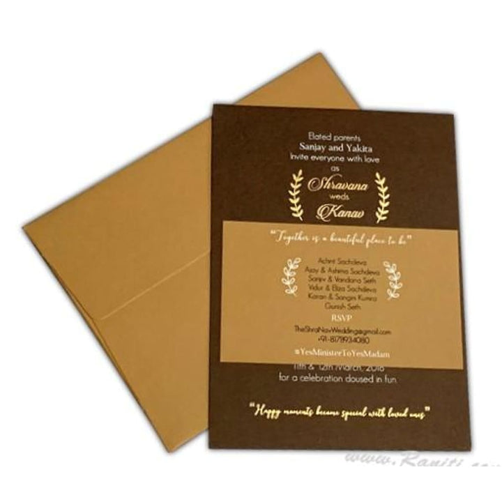 Rustic Wedding Invitation | Registry Marriage Invitation | Interfaith Wedding Custom Invitation Card AMSO-283 freeshipping - Raniti LLC - Custom Invitations & Stationery