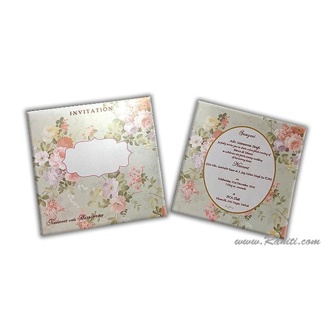 Sangeet Ceremony | Civil Registry Marriage | Interfaith Wedding | Floral Theme Wedding Sangeet Custom Invitation Card AMSO-257 freeshipping - Raniti LLC - Custom Invitations & Stationery