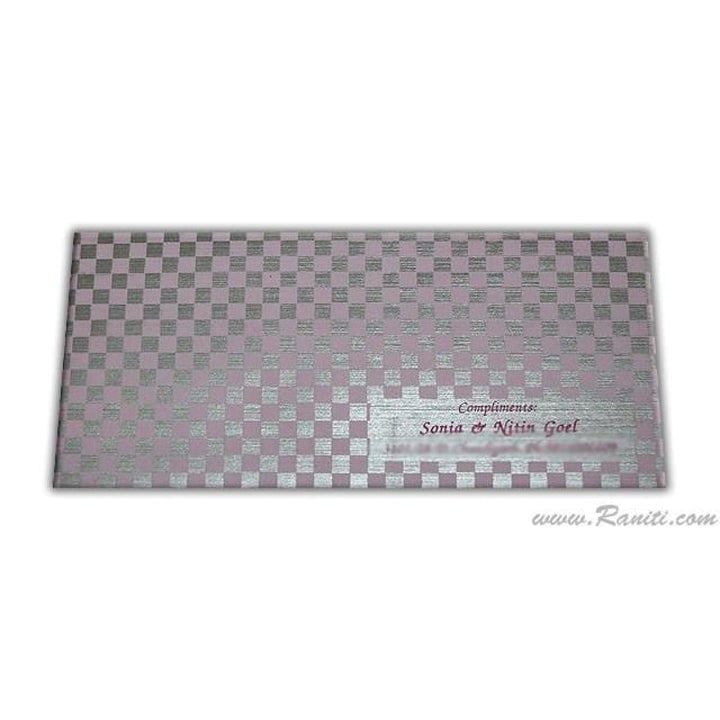 Silver and Pink Custom Personalized Money Gift Check Envelope AME-18 freeshipping - Raniti LLC - Custom Invitations & Stationery