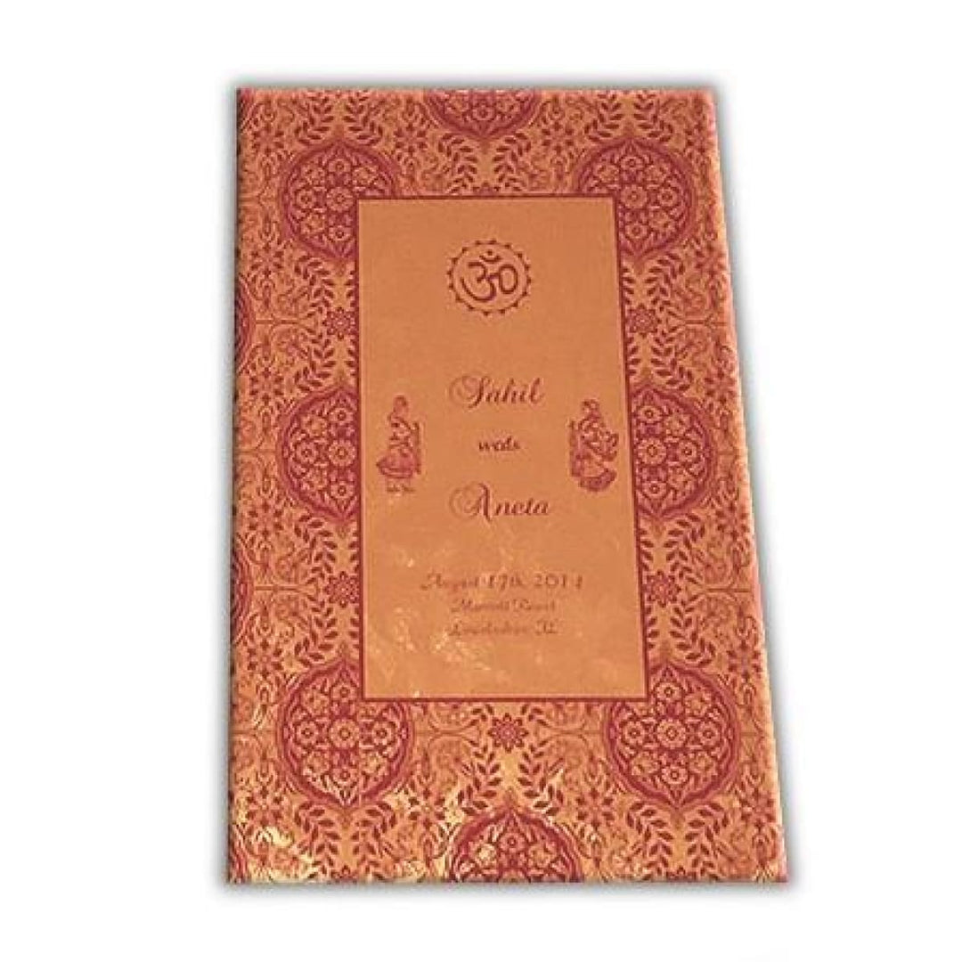 Traditional Custom Orange Wedding Ceremony Program | Folded Wedding Program | Order of Ceremony Program WP-38 freeshipping - Raniti LLC - Custom Invitations & Stationery