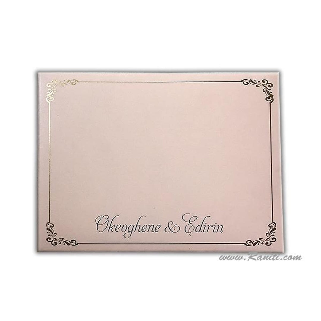 Trifold His and Her Blush pink and White Custom Invitation Card, Bride & Groom Invitation AM-319 freeshipping - Raniti LLC - Custom Invitations & Stationery