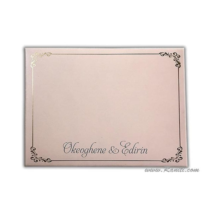 Trifold His and Her Blush pink and White Custom Invitation Card, Bride & Groom Invitation AM-319 freeshipping - Raniti LLC - Custom Invitations & Stationery