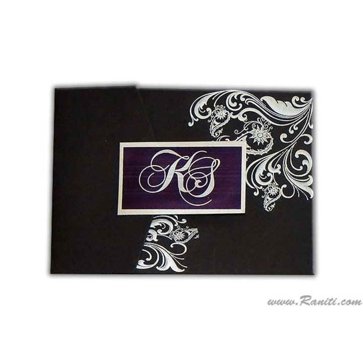 Trifold His and Her Magenta and Silver Custom Invitation Card, Bride & Groom Invitation Card Set AM-129 freeshipping - Raniti LLC - Custom Invitations & Stationery