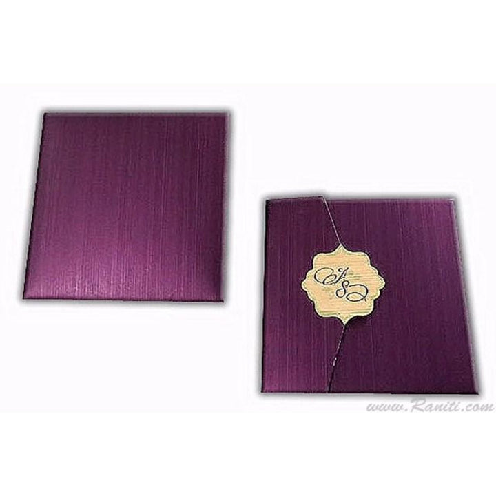 Trifold Square His and Her Purple and Golden Custom Invitation Card, Bride & Groom Invitation AM-544 freeshipping - Raniti LLC - Custom Invitations & Stationery