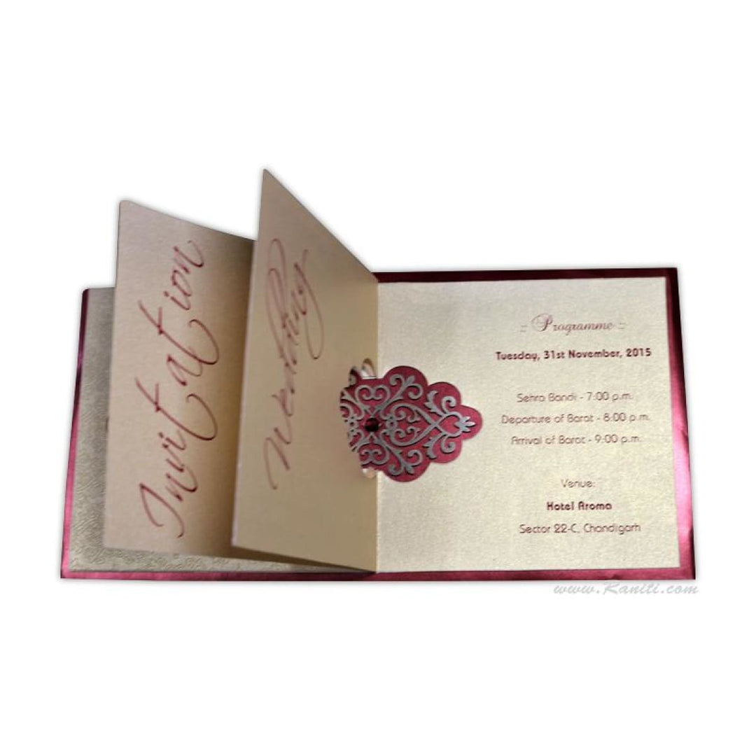 Unique Gold Laser Cut Heavy Back Custom Invitation Card AMHL-180 freeshipping - Raniti LLC - Custom Invitations & Stationery