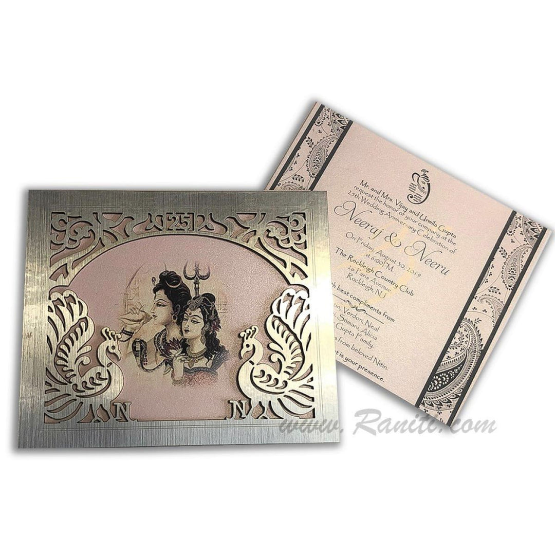 Unique Laser Cut 25th Anniversary Luxury Invitation Card AMHL-192 | Raniti | Custom Invitations & Stationery  | invitations custom | 25th anniversary invitation card | 