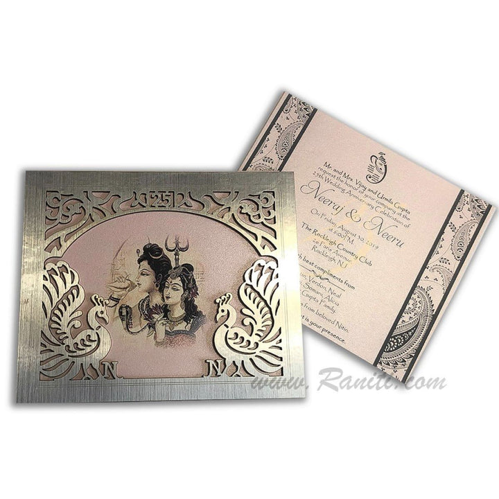 Unique Laser Cut 25th Anniversary Luxury Invitation Card AMHL-192 | Raniti | Custom Invitations & Stationery  | invitations custom | 25th anniversary invitation card | 