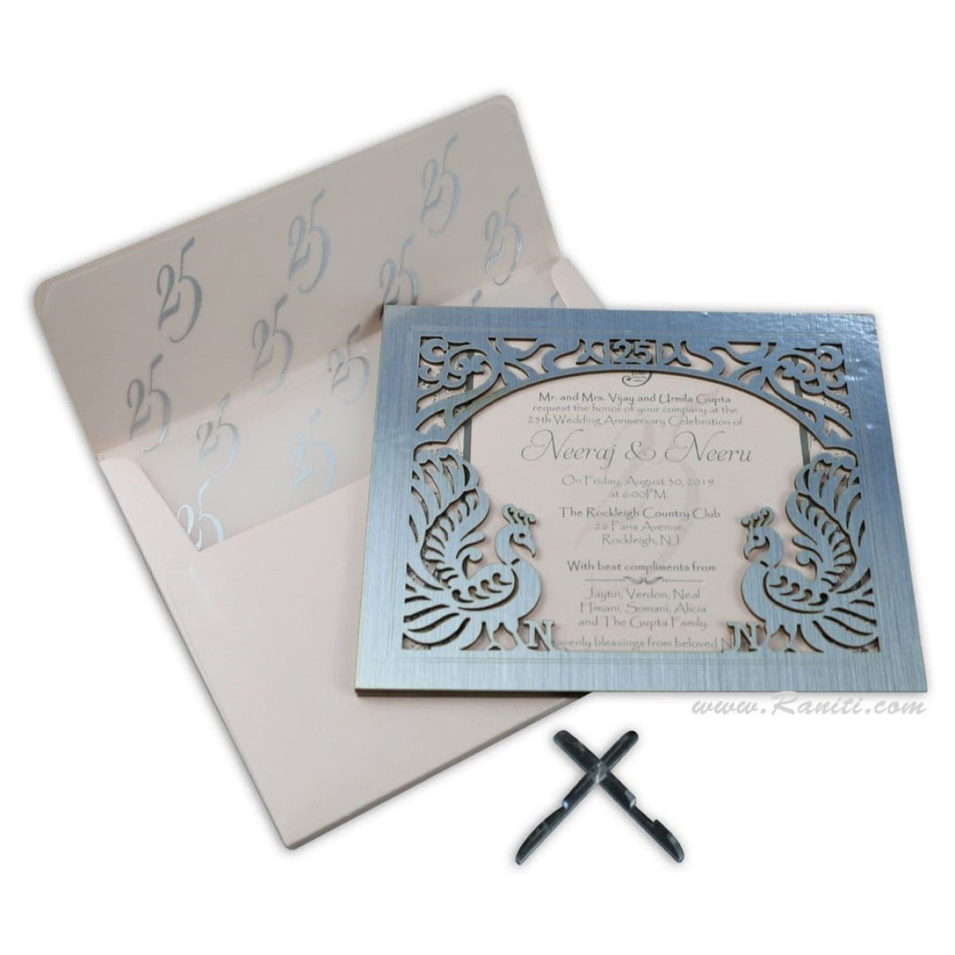 Unique Laser Cut Picture Frame 25th Anniversary Custom Luxury Invitation Card with Multiple Inserts AMHL-192 freeshipping - Raniti LLC - Custom Invitations & Stationery