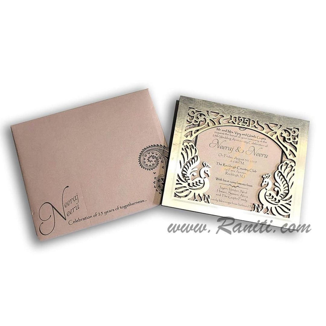 Unique Laser Cut 25th Anniversary Luxury Invitation Card AMHL-192 | Raniti | Custom Invitations & Stationery | personalized photo invitations | customized invitations