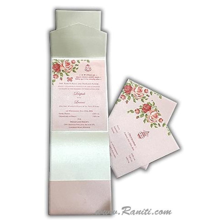 Vintage Floral Print Classic Custom Tri Fold Invitation Card AM-244 freeshipping - Raniti LLC - Custom Invitations & Stationery