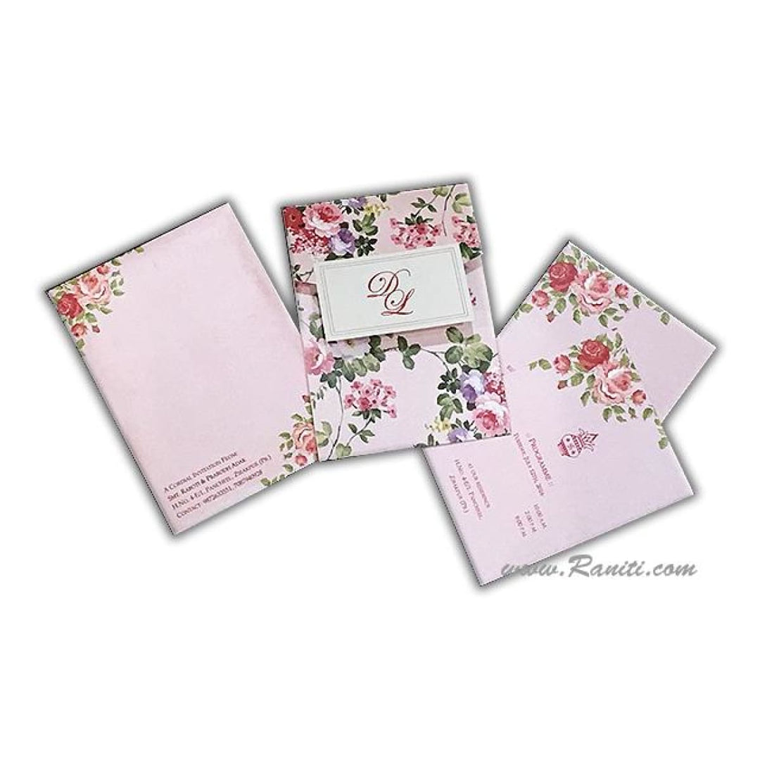Vintage Floral Print Classic Custom Tri Fold Invitation Card AM-244 freeshipping - Raniti LLC - Custom Invitations & Stationery