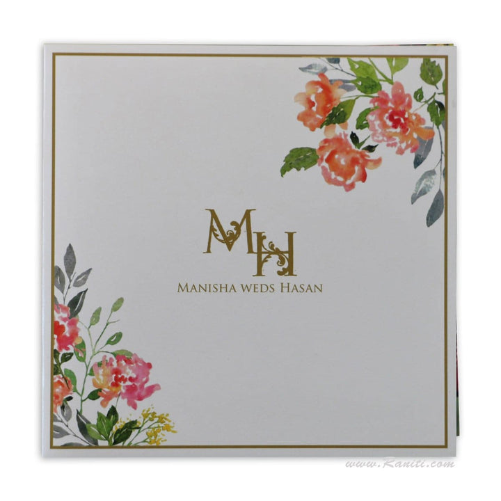 Vintage Floral Print Classic Custom Wedding Invitation Card AM-352 freeshipping - Raniti LLC - Custom Invitations & Stationery