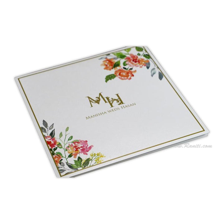 Vintage Floral Print Classic Custom Wedding Invitation Card AM-352 freeshipping - Raniti LLC - Custom Invitations & Stationery