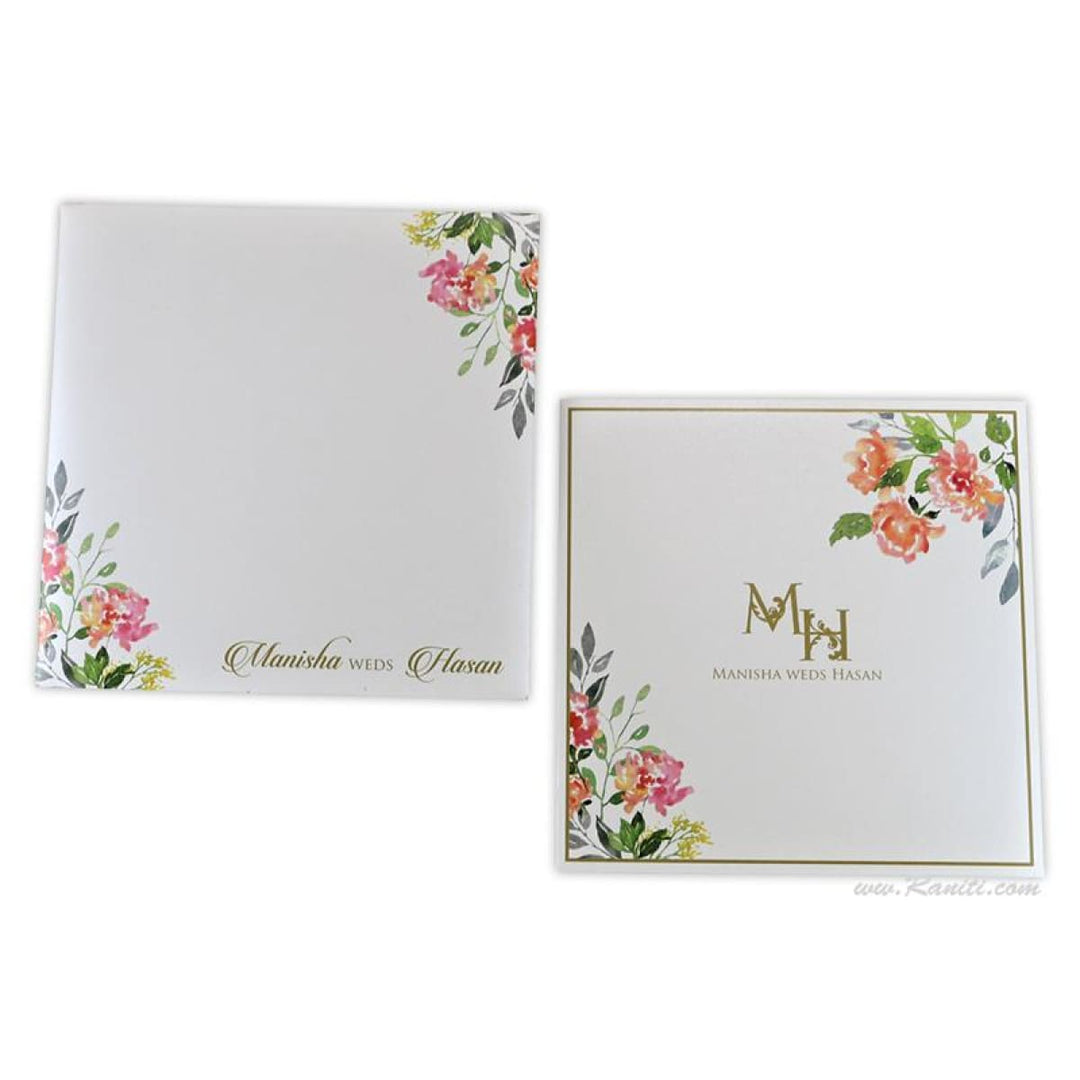 Vintage Floral Print Classic Custom Wedding Invitation Card AM-352 freeshipping - Raniti LLC - Custom Invitations & Stationery