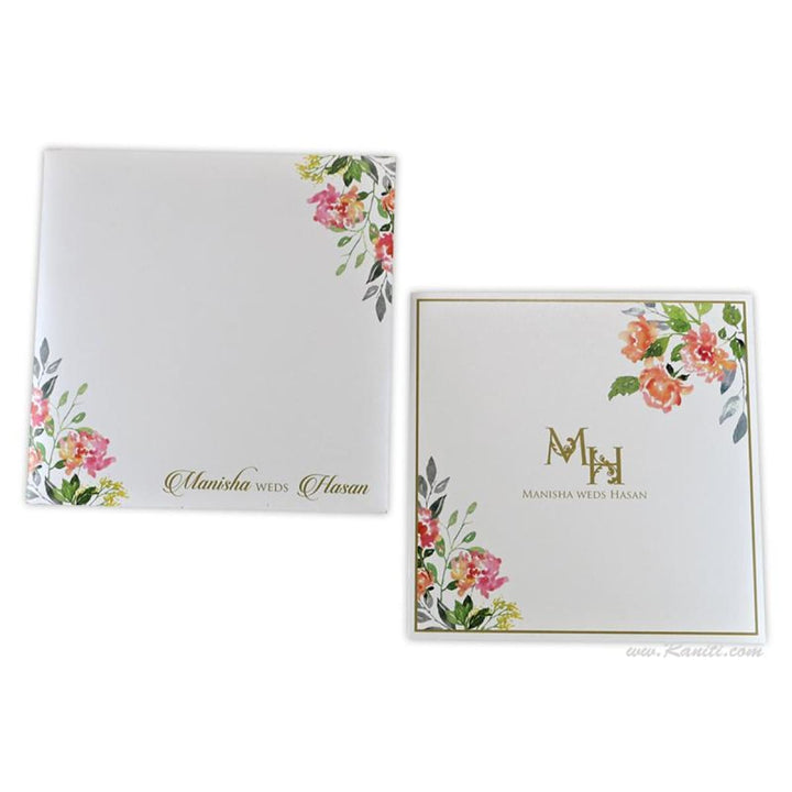 Vintage Floral Print Classic Custom Wedding Invitation Card AM-352 freeshipping - Raniti LLC - Custom Invitations & Stationery