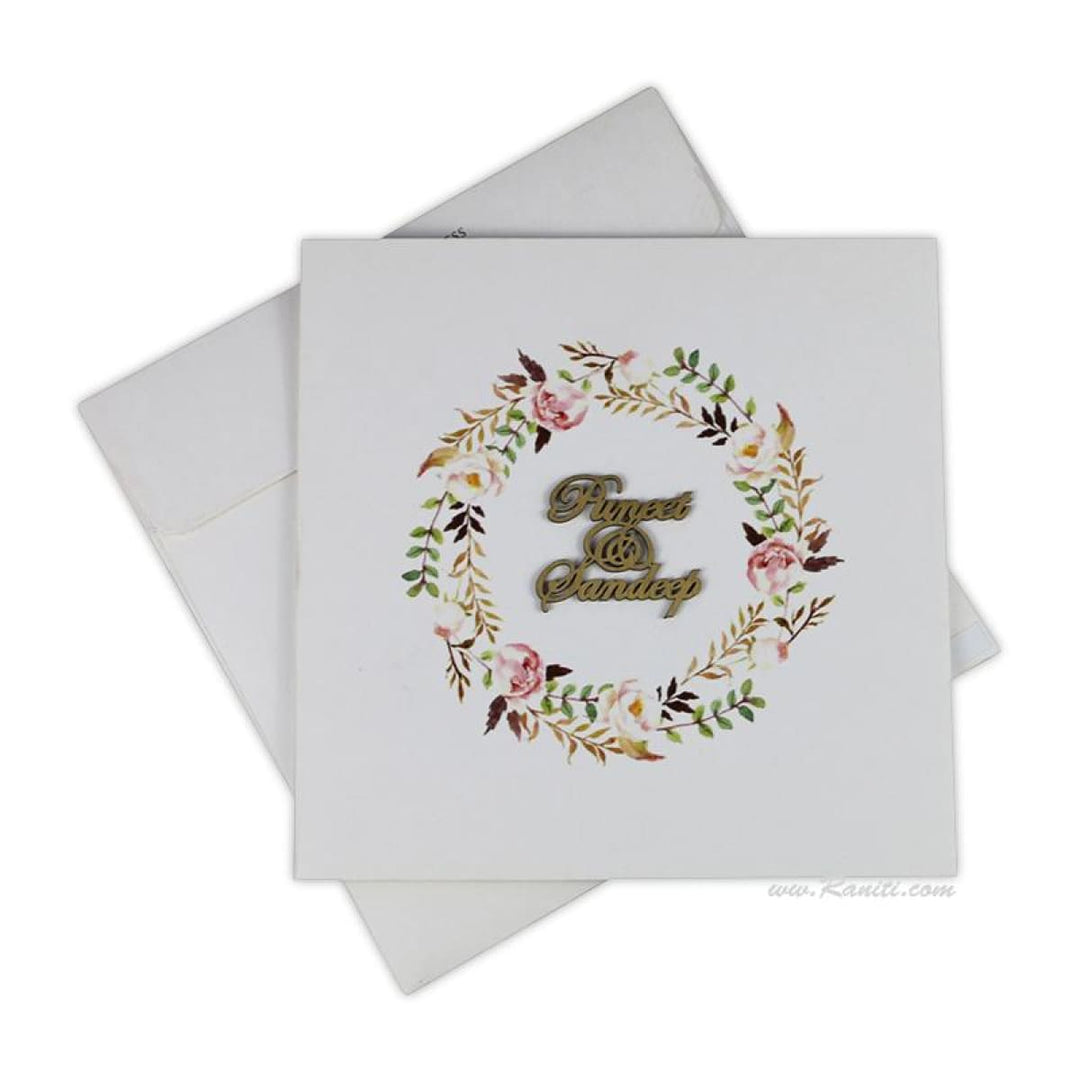 Vintage Floral Print Classic Custom Wedding Invitation Card with Laser Cut Names AML-434 freeshipping - Raniti LLC - Custom Invitations & Stationery