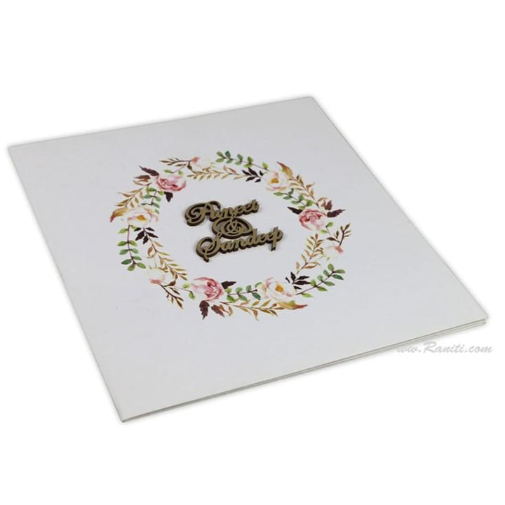 Vintage Floral Print Classic Custom Wedding Invitation Card with Laser Cut Names AML-434 freeshipping - Raniti LLC - Custom Invitations & Stationery