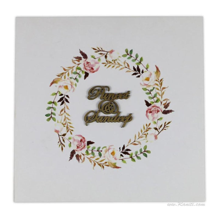 Vintage Floral Print Classic Custom Wedding Invitation Card with Laser Cut Names AML-434 freeshipping - Raniti LLC - Custom Invitations & Stationery