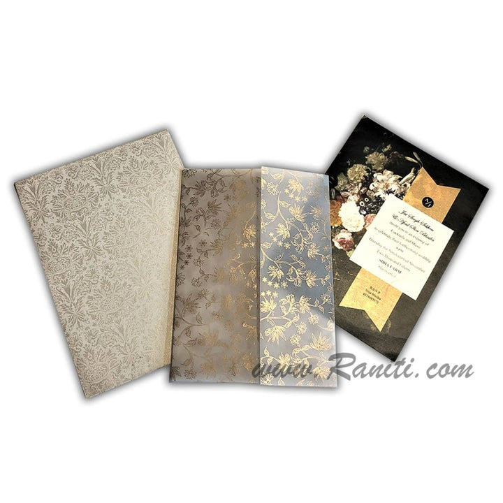 Vintage Floral Theme Custom Translucent Vellum Gatefold Invitation Card with Multiple Inserts AM-172 freeshipping - Raniti LLC - Custom Invitations & Stationery